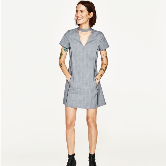 Zara Dress S. Blue w/ chest cut out - Picture 2 of 7